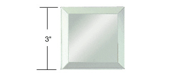 CRL BM4C3 Beveled Clear Mirror Glass 3″ Square, All Sides