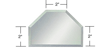 CRL BM4T2 Beveled Clear Mirror Glass 2″ T-Connector, All Sides