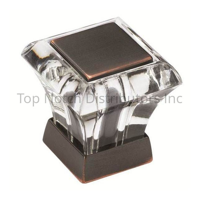 Amerock BP29460CORB Abernathy Square Acrylic Knob – Oil Rubbed Bronze
