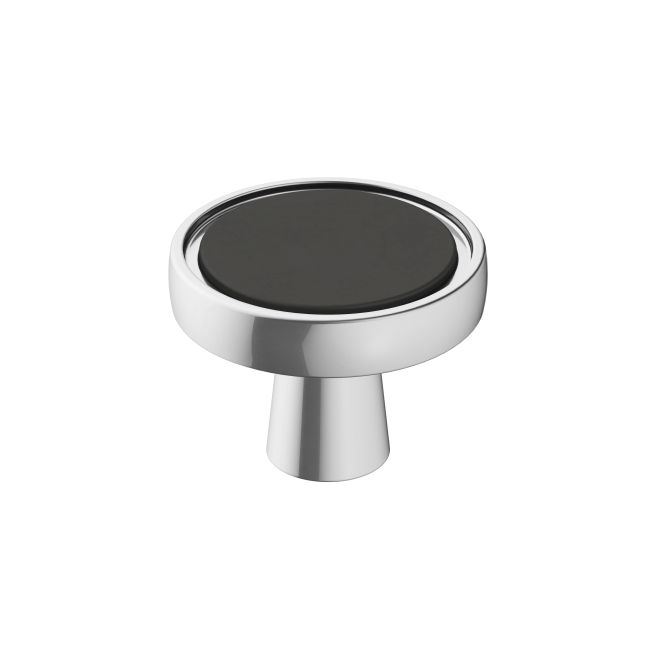 Amerock BP36857FB26 Mergence 1-3/8″ Knob – Polished Chrome Matte Black