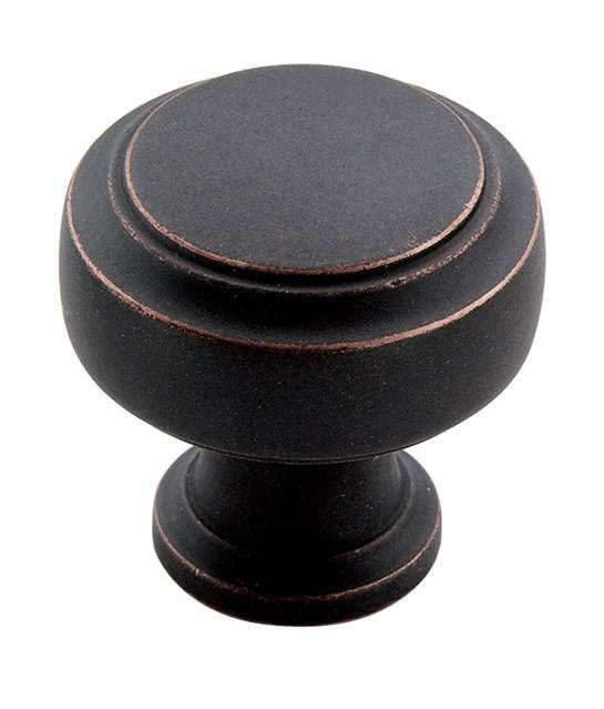 Amerock BP55312DOB 28mm Round Highlighted Knob – Dark Oil Rubbed Bronze