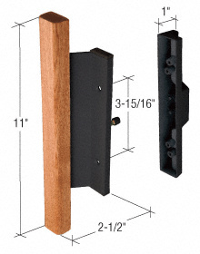 CRL C1091 Wood/Black Mortise Handle, 3-15/16″ Screw Holes