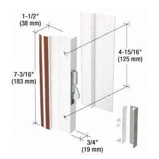 CRL C1203 White Hook-Style Surface Mount Handle, 4-15/16″ Screw Holes