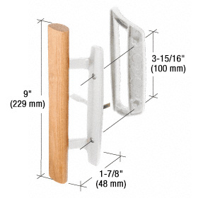 CRL C1204 Wood/White Mortise Handle, 3-15/16″ Screw Holes