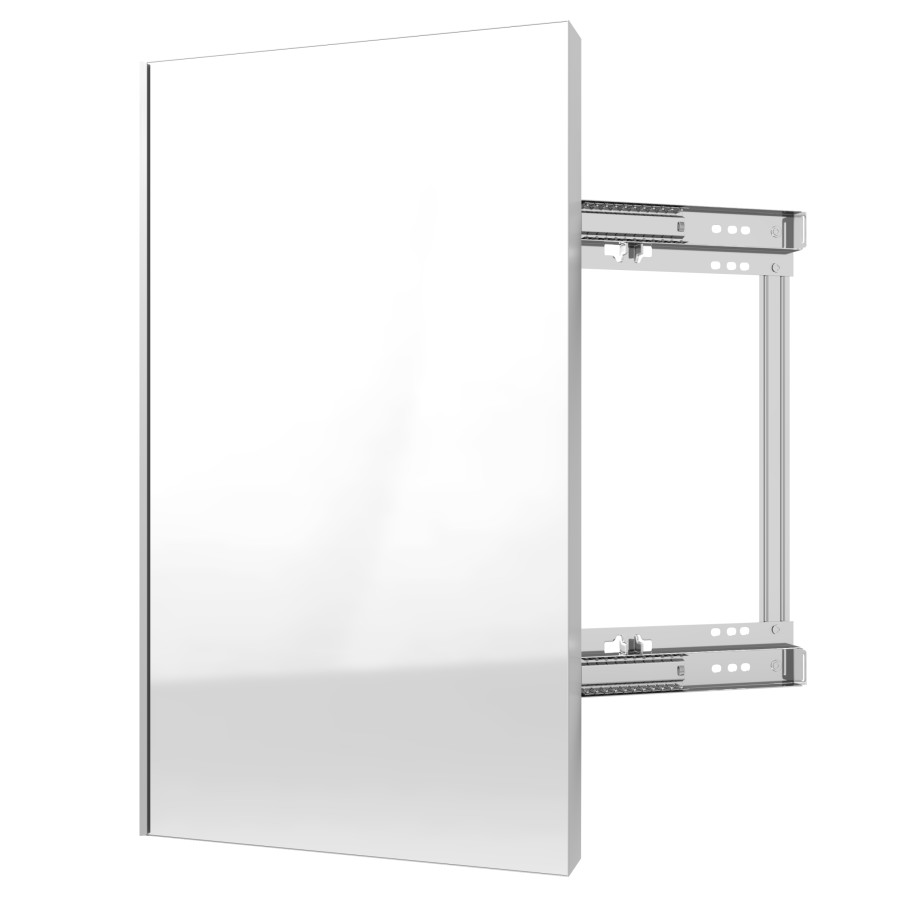 24″ Pullout Closet Mirror with Soft-Close Silver Sidelines CMSL-1424-SM-1