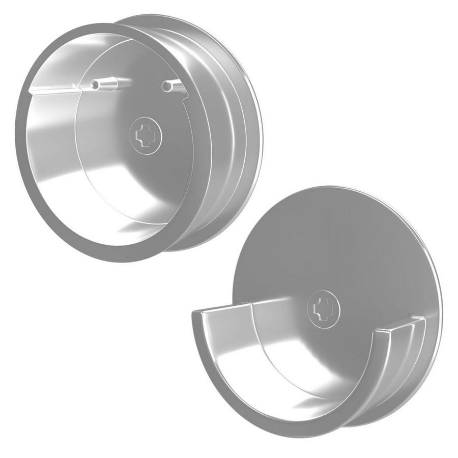 Closet Rod End Caps 1-1/2″ Dia Pair Chrome Sidelines CRCSL-CR-1