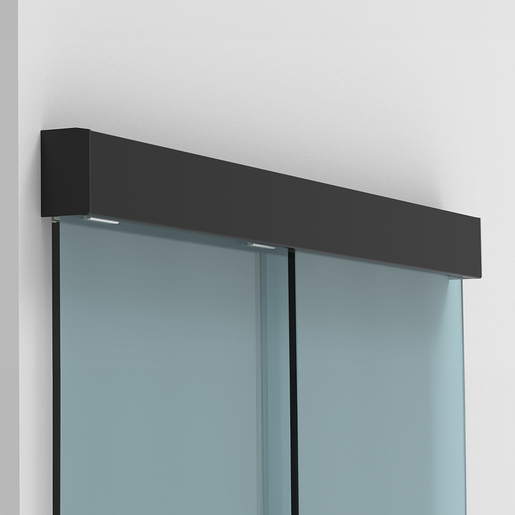 CRL 501MBL 50″ Matte Black Single Sliding Door with Fixed Panel Wall Mount Kit