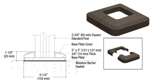 CRL CVR5BRZ Matte Bronze Base Plate Cover