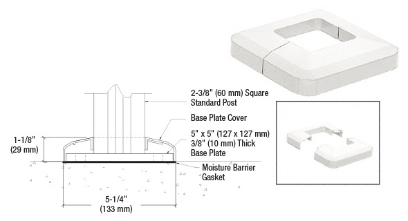 CRL CVR5W Sky White Base Plate Cover
