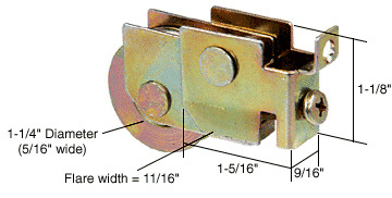 CRL D1686 1-1/4″ Steel Sliding Glass Door Roller for Superlite, 9/16″ Housing