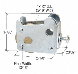 CRL D1722 1-1/2″ Steel Sliding Glass Door Roller for Rylock, 5/8″ Housing