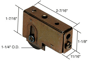 CRL D1747 1-1/4″ Steel Sliding Glass Door Roller for Fleetwood, 11/16″ Housing