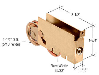 CRL D1862 1-1/2″ Steel Ball Bearing Tandem Roller for Fleetwood Doors