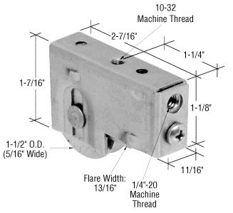 CRL D1948 1-1/2″ Stainless Steel Sliding Glass Door Roller, 11/16″ Housing