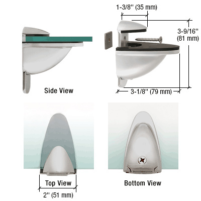 CRL DL661SC Satin Chrome Heavy-Duty Adjustable Shelf Bracket