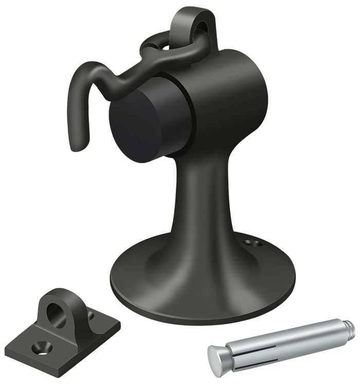 Deltana DSF444U10B Brass Floor Mount Bumper with Holder, Oil-Rubbed Bronze Finish