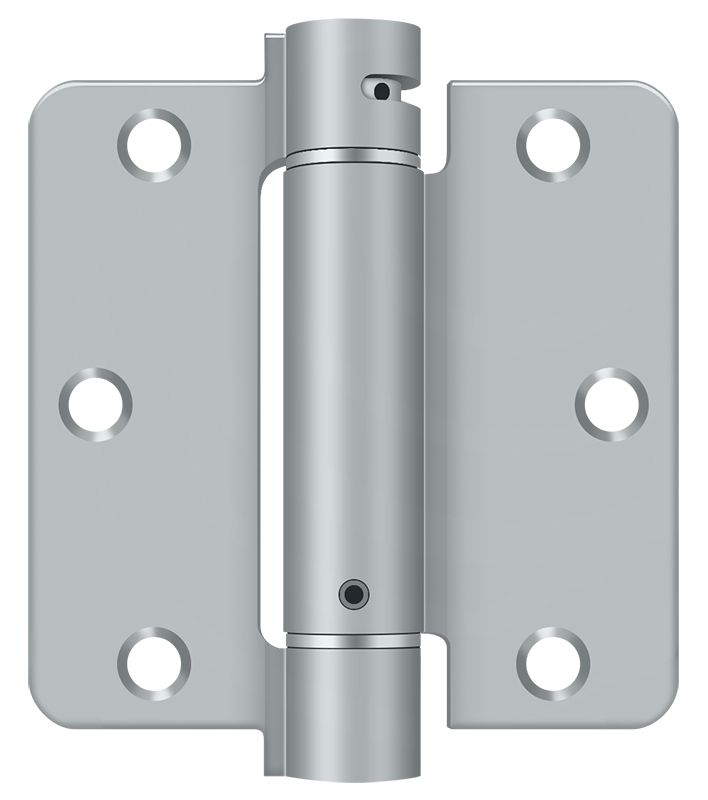 Deltana DSH35R426D 3.5″ Brushed Chrome Spring Hinge, 1/4″ Thickness