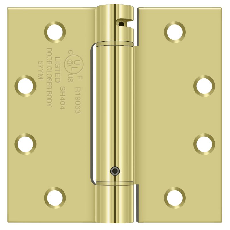 Deltana DSH45U3 4.5″ Spring Hinge, UL Listed, Polished Brass