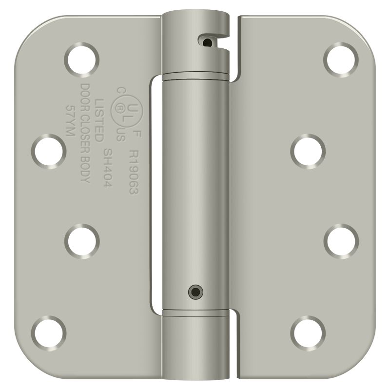 Deltana DSH4R515 4″ x 4″ x 5/8″ UL Listed Spring Hinge, Brushed Nickel