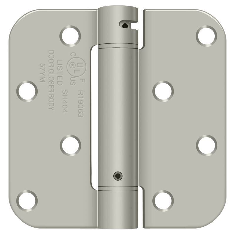 Deltana DSH4R515BM 4″ x 4″ x 5/8″ Brushed Nickel Spring Hinge, UL Listed