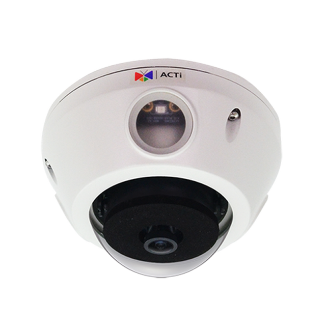 ACTi E925 5MP Outdoor Mini Fisheye Dome Camera with D/N, Adaptive IR, Basic WDR, Fixed Lens
