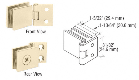 CRL EH260 Brass Wall-to-Glass Single Hinges