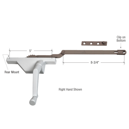 CRL EP24169 Truth White Right-Hand Rear Mount Casement Operator