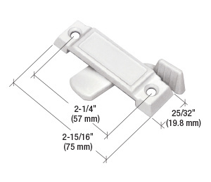 CRL F2592 White Sliding Window Lock, 2-1/4″ Screw Holes, 1/2″ Latch Projection