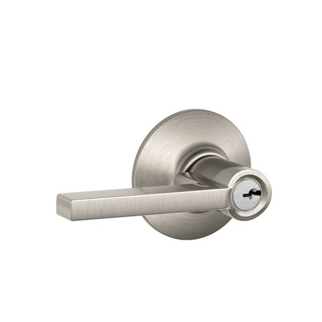 Schlage F51ALAT619 Latitude Lever Keyed Entry Lock C Keyway, Satin Nickel Finish