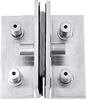 CRL FP412BS Brushed Stainless 2-Way Glass 1-Way Wall Rectangular Bracket