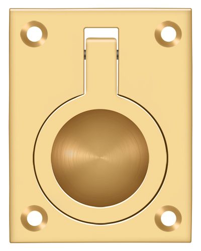 Deltana FRP25CR003 Flush Ring Pull, 2.5″ x 1.875″, PVD Polished Brass