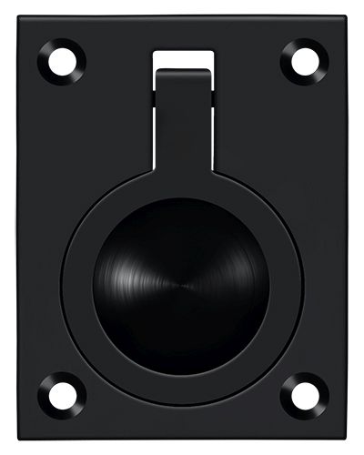 Deltana FRP25U19 Flush Ring Pull, 2.5″ x 1.875″, Black Finish