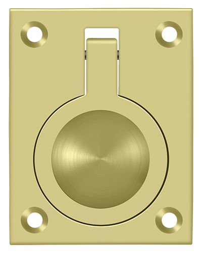 Deltana FRP25U3 Flush Ring Pull, 2.5″ x 1.875″, Polished Brass