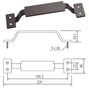 Rectangle Barn Door Handle 199.5mm Center to Center Oil Rubbed Bronze WE Preferred 77519 53 308