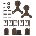 Atlantis Face Mount Round Track Carrier Hardware Kit Oil Rubbed Bronze Knape and Vogt RT-TSBZ-06