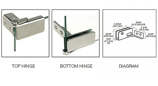 CRL GDH96CH Chrome Surface Mount Glass Door Hinge
