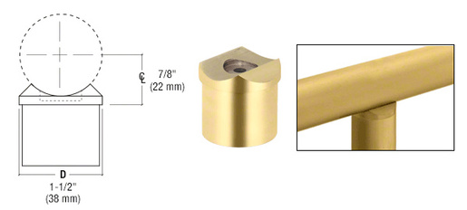CRL HR15PCPB Polished Brass Perpendicular Collar for 1.5″ Tubing