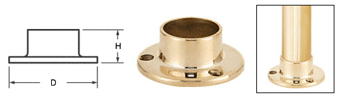 CRL HR20YPB Polished Brass Full Flange for 2″ Tubing