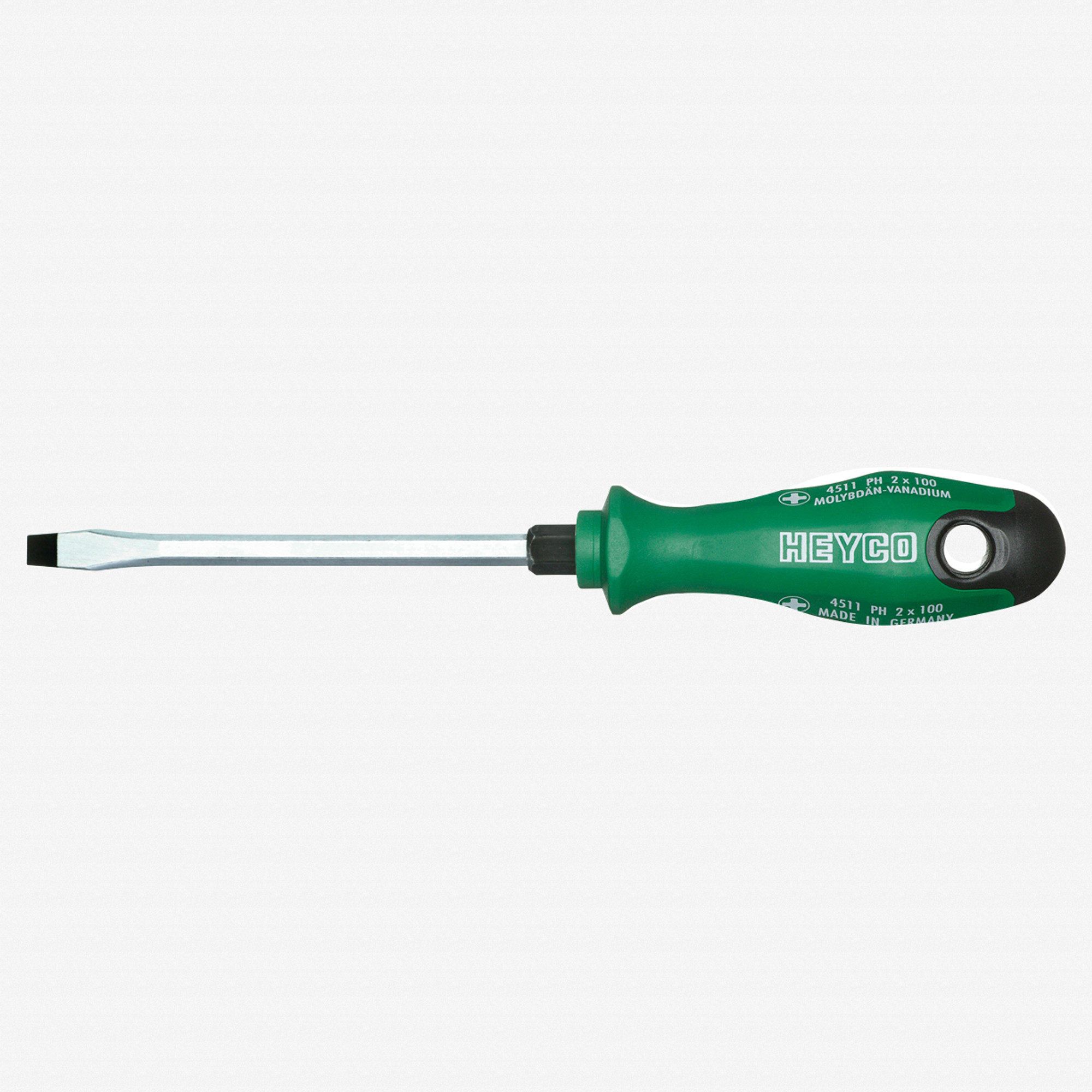Heyco Slotted Engineers’ Screwdriver with 2K Handle, 6.5mm with Hexagon Blade and Bolster
