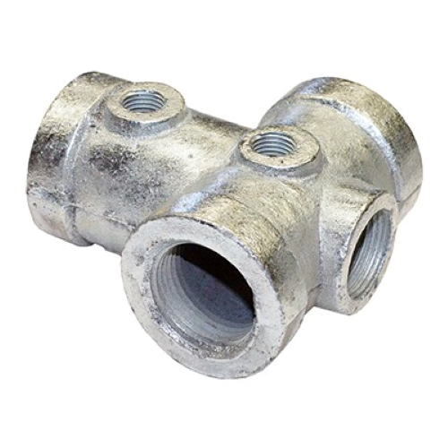 Merrill IAT751XB 1″ Galvanized FIP Tank Tee – 3-3/4″ Long, 3/4″ Drain Hole