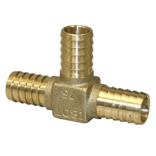 Merrill IBDTNL75 3/4″ Insert x 3/4″ Insert x 3/4″ Insert Yellow Brass Plastic Pipe to MIP Tee