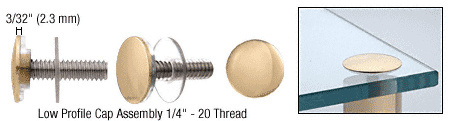 CRL LPC34BR Brass Low Profile Cap for 3/4″ Standoff Bases