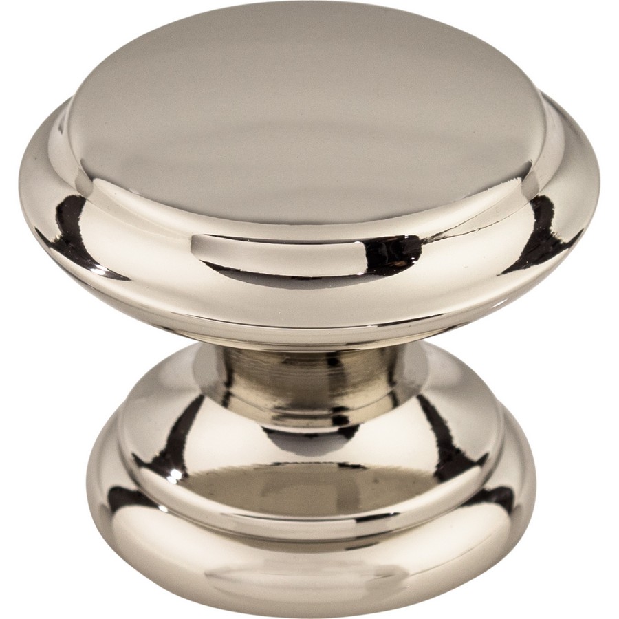 Asbury Flat Top Knob 1-3/8″ Dia Polished Nickel Top Knobs M1304