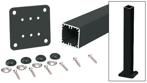 CRL P42KBL Matte Black 42″ Surface Mount Post Kit, Series 200-400