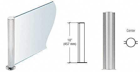 CRL PP0818CBS Brushed Stainless 18″ Round Elegant Series Center Post