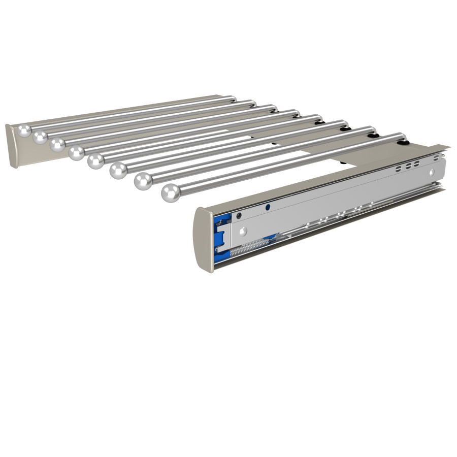18″ Deluxe Pull-Out Pants Rack with Soft-Close Satin Chrome Sidelines PSCSL-1814SC-SC-1