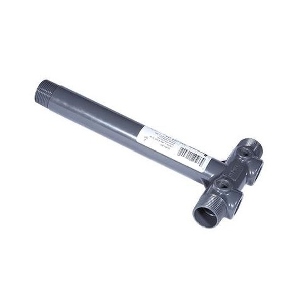 Merrill PVCAT100C 1″ MIP Dark Gray PVC Tank Tee, 1/2″ Drains, 11″ Long
