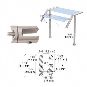 CRL SA61BS Brushed Stainless Steel Swivel Hinge for Glass Fittings