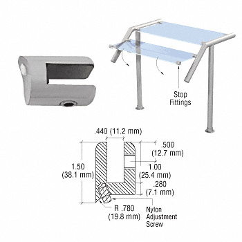 CRL SA62BS Brushed Stainless Steel Glass Stop Fitting