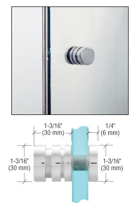 CRL SDK206CH Polished Chrome Contemporary Single-Sided Shower Door Knob